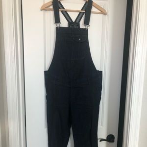 Indigo blue maternity overalls